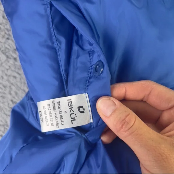 IBKUL Reversible Puffer Vest Womens Small Blue Floral Full Zip Active Outdoors - Picture 7 of 10